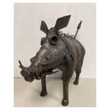 Handcrafted Metal Warthog Sculpture Decorative Art Piece