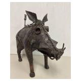Handcrafted Metal Warthog Sculpture Decorative Art Piece