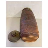 Vintage Lidded Pottery Jar Textured Artisan Design