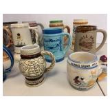Collection of 15 Vintage Souvenir Beer Steins and Mugs