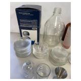 Diverse Glassware Collection with Vintage and Storage Pieces