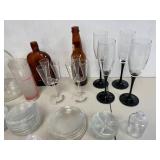 Diverse Glassware Collection with Vintage and Storage Pieces