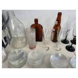 Diverse Glassware Collection with Vintage and Storage Pieces