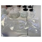 Diverse Glassware Collection with Vintage and Storage Pieces