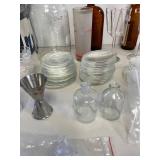 Diverse Glassware Collection with Vintage and Storage Pieces