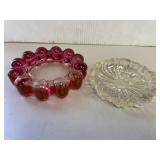 Vintage Decor Lot Featuring Hammond Clock and Wooden Platter