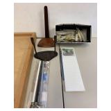 Wooden Display Case Set with Pocket Knives Collection and Accessories