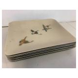 Vintage Home Decor Lot: Woven Trays, Glass Cups, Dior Plate & Coasters