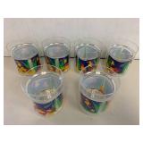 Vintage Home Decor Lot: Woven Trays, Glass Cups, Dior Plate & Coasters