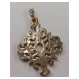 Elegant Sterling Silver Pendant Filigree Design