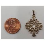 Elegant Sterling Silver Pendant Filigree Design