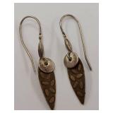 Sterling Silver Artisanal Leaf Design Earrings