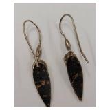Sterling Silver Artisanal Leaf Design Earrings