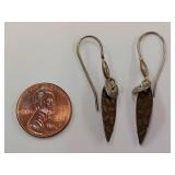 Sterling Silver Artisanal Leaf Design Earrings