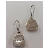 Sterling Silver Coral Colored Dangle Earrings