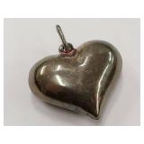 Vintage Sterling Silver Heart-Shaped Pendant