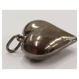 Vintage Sterling Silver Heart-Shaped Pendant