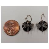 Sterling Silver Dragonfly Design Earrings