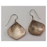 Elegant Sterling Silver Leaf Pattern Earrings