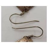 Elegant Sterling Silver Leaf Pattern Earrings