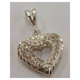 Sterling Silver Intricate Heart Shape Pendant