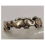 Sterling Silver Elephant Motif Ring