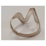 Abstract Wave Sterling Silver Minimalist Ring