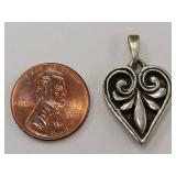 Sterling Silver Heart Pendant with Engraved Name