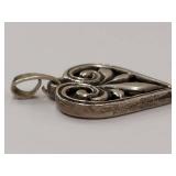 Sterling Silver Heart Pendant with Engraved Name