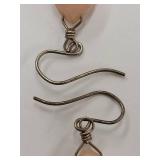 Sterling Silver Peach Stone Drop Earrings