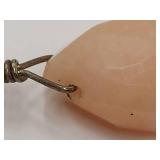 Sterling Silver Peach Stone Drop Earrings