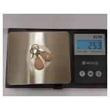 Sterling Silver Peach Stone Drop Earrings