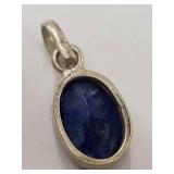 Sterling Silver Pendant with Blue Stone