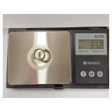 Sterling Silver Hoop Earrings with Square Gemstones