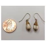 Sterling Silver and Brass Dangle Earrings Unique Design