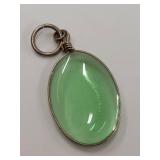 Sterling Silver Pendant with Green Glass Inlay
