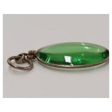 Sterling Silver Pendant with Green Glass Inlay
