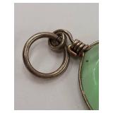Sterling Silver Pendant with Green Glass Inlay