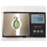 Sterling Silver Pendant with Green Glass Inlay