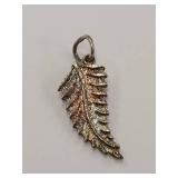 Beautiful Sterling Silver Leaf Pendant Charm