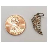 Beautiful Sterling Silver Leaf Pendant Charm