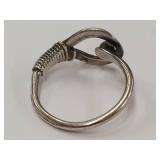 Sterling Silver Artisanal Loop Ball Ring Handcrafted Design