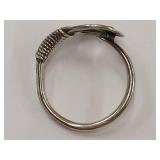 Sterling Silver Artisanal Loop Ball Ring Handcrafted Design