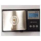 Sterling Silver Compass Pendant Charm Gold Accent