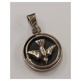 Elegant Sterling Silver Bird Pendant Charm