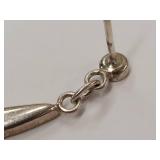 Sterling Silver Blue Inlay Drop Earrings .925