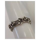 Sterling Silver Musical Note Ring Band