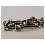 Sterling Silver Musical Note Ring Band