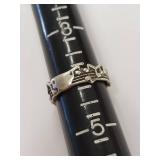 Sterling Silver Musical Note Ring Band
