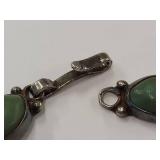 Vintage Sterling Silver Bracelet with Green Stones